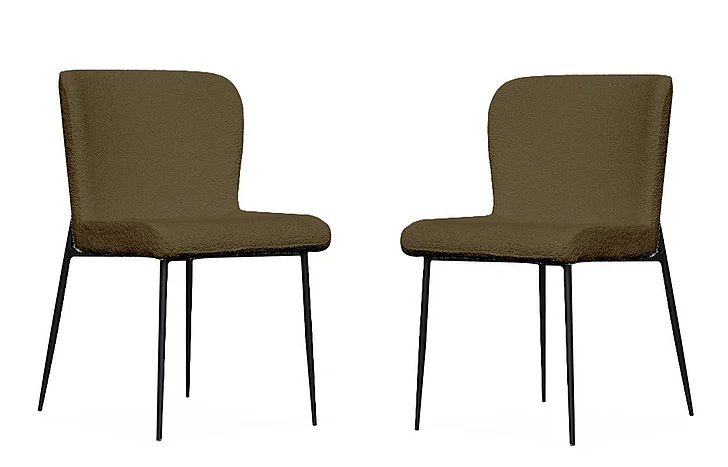Mobital Reef Dining Chair Nude Brown Leatherette (Set of 2) DCH-REEF-NUDB-PCBLA