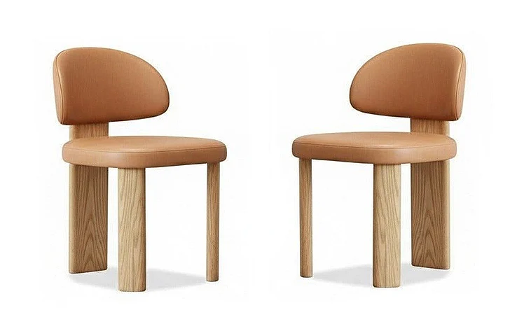 Mobital Sake Dining Chair Butternut Leather (Set of 2) DCH-SAKE-BUTT-OAK