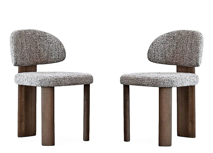 Mobital Sake Dining Chair Koala Tweed Fabric (Set of 2) DCH-SAKE-KOAL-EBASH