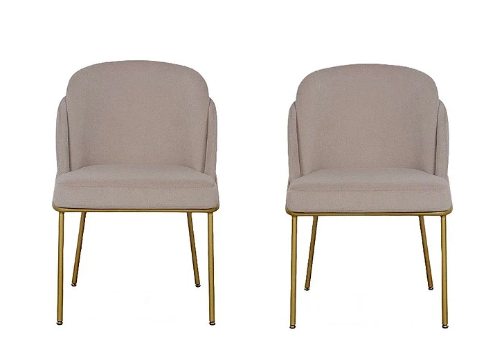 Mobital Wallen Dining Chair Champagne Fabric (Set of 2) DCH-WALL-CHAM-BRGOL
