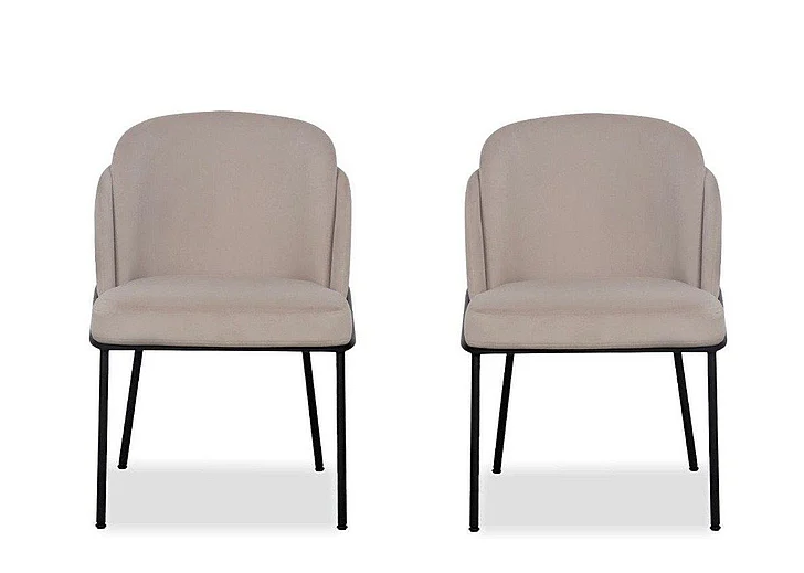 Mobital Wallen Dining Chair Champagne Fabric (Set of 2) DCH-WALL-CHAM-PCBLA