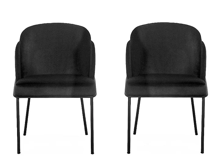 Mobital Wallen Dining Chair Crow Black Fabric (Set of 2) DCH-WALL-CRBL-PCBLA