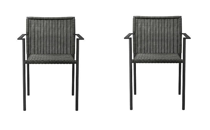 Modway Lagoon Outdoor Patio Dining Armchairs Set of 2 in Charcoal EEI-5041-CHA