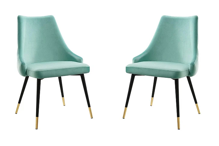 Modway Adorn Performance Velvet Dining Side Chair Set of 2 in Mint EEI-5043-MIN