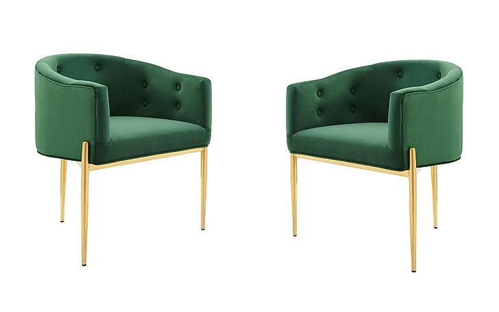 Modway Savour Tufted Performance Velvet Accent Chairs Set of 2 in Emerald EEI-5415-EME