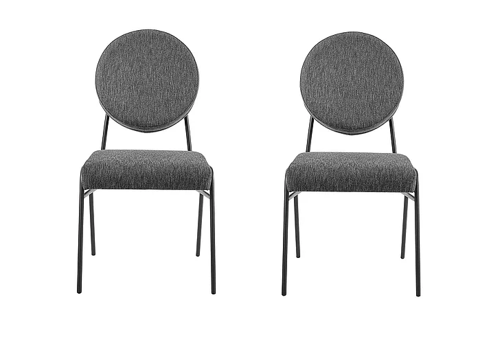 Modway Craft Upholstered Fabric Dining Side Chairs Set of 2 in Black Charcoal EEI-6582-BLK-CHA