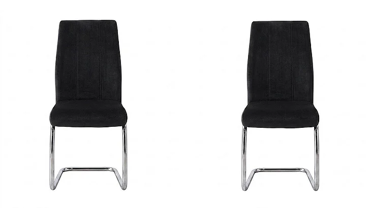 Monarch Specialties Luca Dining Side Chair (Set of 2) Upholstered 39H Black Velvet Chrome Metal I 1067