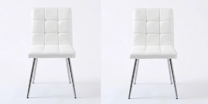 Monarch Specialties Gabriel Dining Side Chair (Set of 2) Upholstered White Leather Look Chrome Metal I 1071