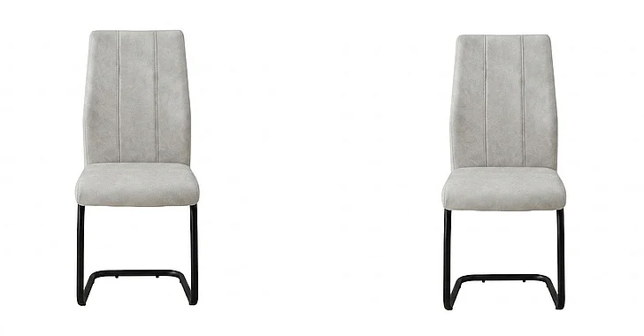 Monarch Specialties Luca Dining Side Chair (Set of 2) Upholstered 39H Grey Fabric Black Metal I 1113