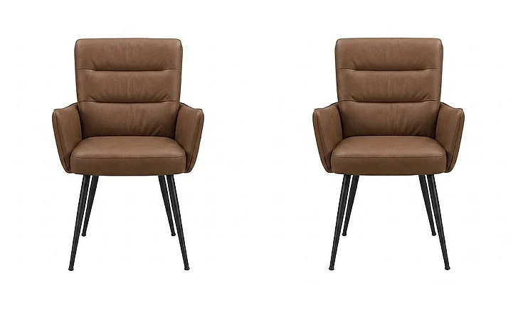 Monarch Specialties Callum Dining Chair 36H (Set of 2) Upholstered Side Brown Leather Look Black Metal I 1149