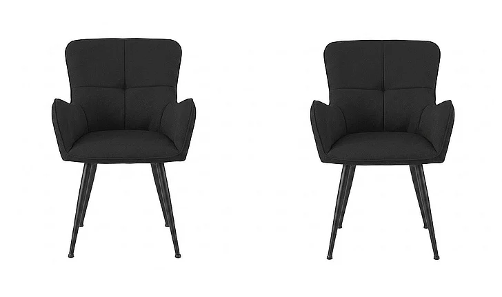Monarch Specialties Rowan Dining Chair 33H (Set of 2) Upholstered Side Black Suede Look Black Metal I 1160