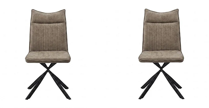 Monarch Specialties Nico Dining Side Chair (Set of 2) Upholstered Brown Fabric Black Metal I 1216