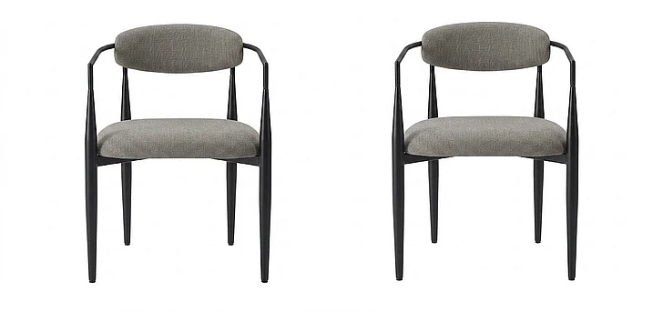 Monarch Specialties Dining Chair 32H (Set of 2) Upholstered Side Grey Fabric Black Metal I 1228