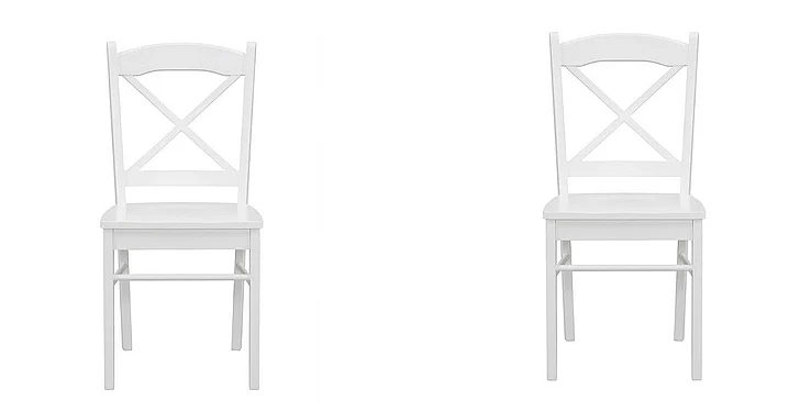 Monarch Specialties Elliott Dining Side Chair (Set of 2) White Wood Legs I 1320