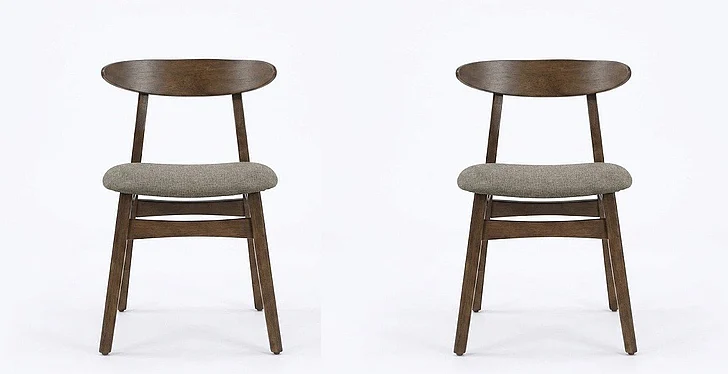Monarch Specialties Vincent Dining Chair 30H (Set of 2) Side Upholstered Dark Walnut Brown Fabric I 1368
