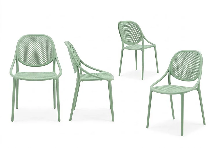 Monarch Specialties Florian Outdoor Chair 32H Stacking Dining Armchair Patio Chairs (Set of 4 Sea Green I 4018 Ship Via FedEx/UPS