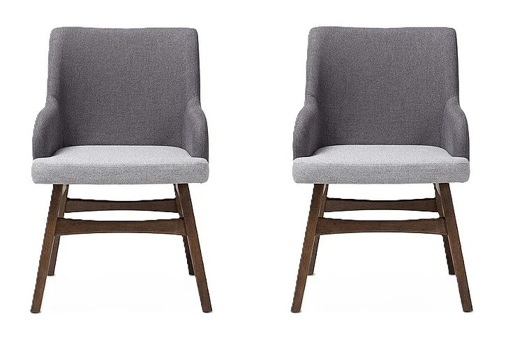 Baxton Studio Monte Armchair (Set of 2) in Two-Tone Grey Monte-Dark-Grey/Light-Grey-DC PROMO