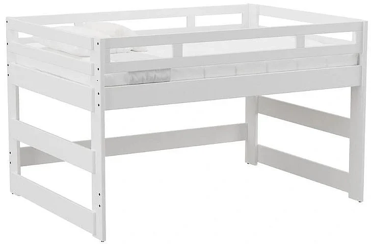Elements International Cali Kids 4-Piece Junior Loft Bedroom Set in White