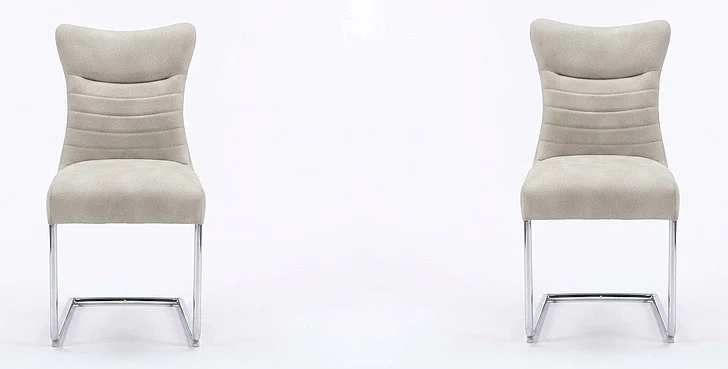 Sunset Trading Emma Side Chair (Set of 2) in Chrome/Oyster ND141-07