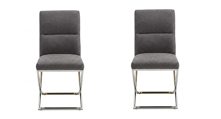 Sunset Trading Luxe Side Chair (Set of 2) in Graphite/Chrome