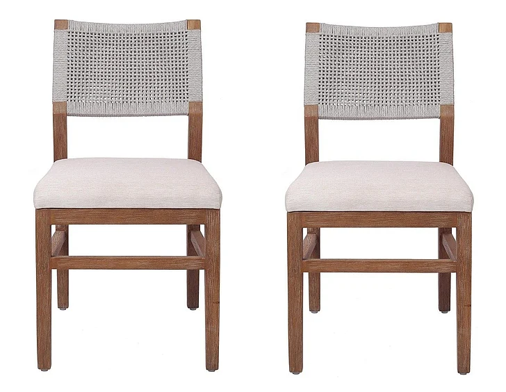 NPD Pierre Rope Dining Side Chair, Gray (Set of 2) 7400044