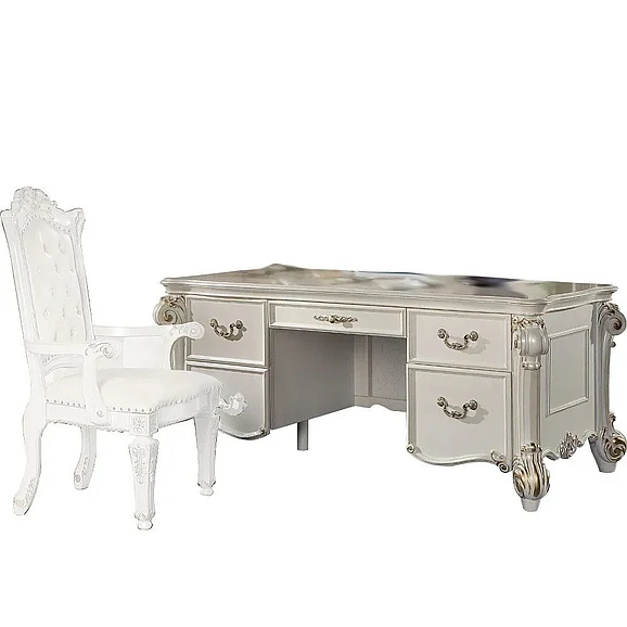 ACME Vendome Executive Writing Desk in White OF01517