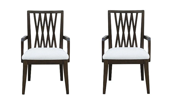 Pulaski Asher Park Wood Back Arm Chair in Piano Brown P393261 (Set of 2)
