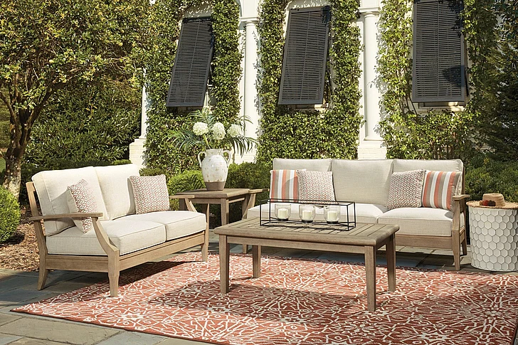Clare View 2-Piece Nuvella Outdoor Livingroom Set in Beige