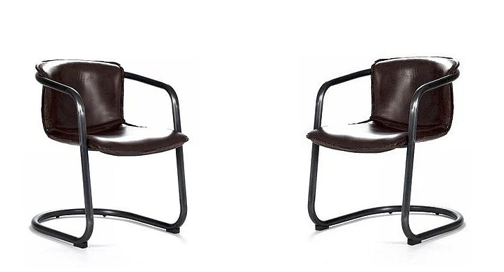 Zentique Kye Arm Chair in Brown (Set of 2) PF7131