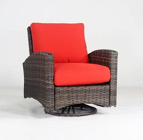 South Sea Outdoor Panama Swivel Glider in Charcoal Brown 78405