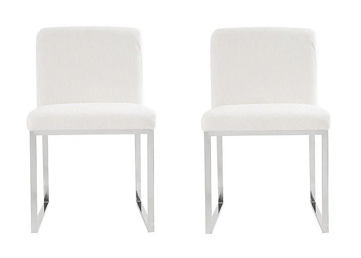 Phillips Collection Frozen Dining Chair in Corduroy White PH103733 (Set of 2)