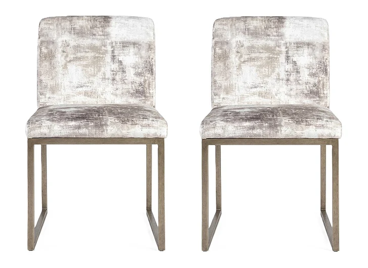 Phillips Collection Frozen Dining Chair in Beige Brass PH99962 (Set of 2)