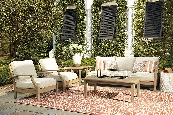 Clare View 3-Piece Nuvella Outdoor Livingroom Set in Beige