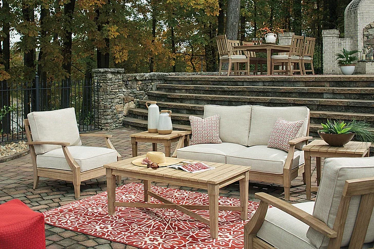 Clare View 3-Piece Nuvella Outdoor Livingroom Set in Beige PKG014544