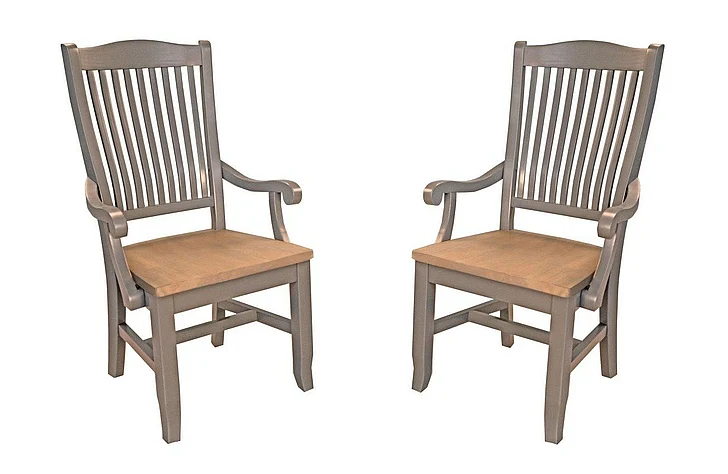Port Townsend Slatback Arm Chair in Seaside Pine (Set of 2) POTSP266K