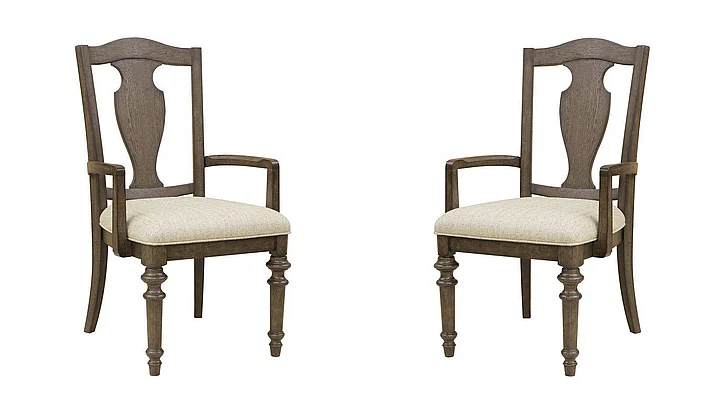 Pulaski Saddle Creek Timber Brown Wood Back Arm Chair (Set of 2) P412261
