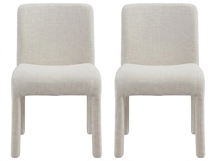 Modus Furniture Crossroads 2.0 Devon Fully Upholstered Dining Chair in Turtle Dove Linen PWNC63C (Set of 2)