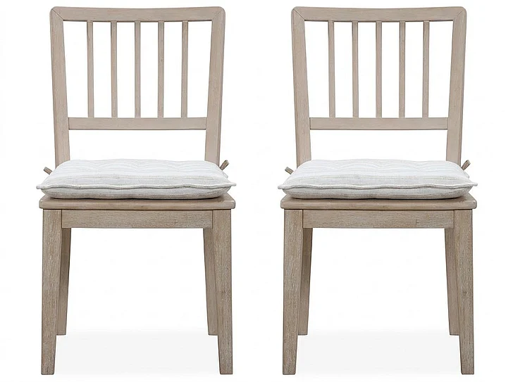 Modus Furniture Camden Wood Dining Chair with Detachable Cushion in Chai and Oat QATK63 (Set of 2)