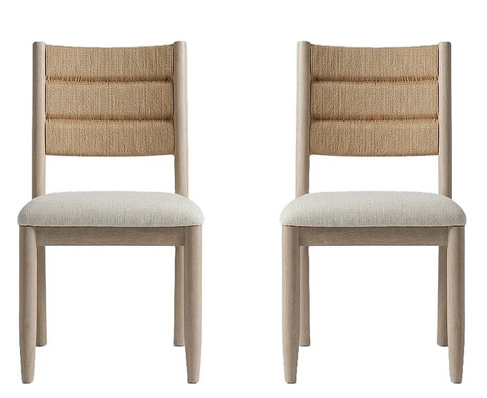 Modus Furniture Rockport Danish Cord Dining Chair in Chai QBTK63A (Set of 2)