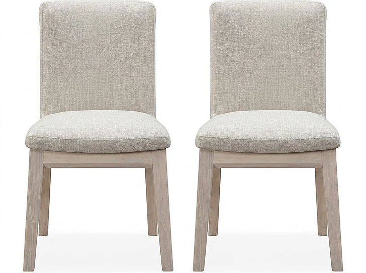 Modus Furniture Liv Wood/Upholstered Dining Chair in Natural Light QHTP63A (Set of 2)