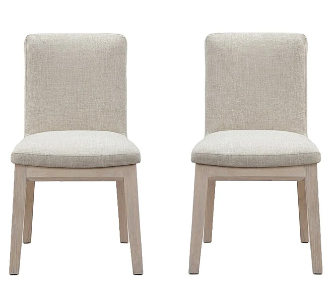 Modus Furniture Liv Wood/Upholstered Dining Chair in Brun QHTP63B (Set of 2)