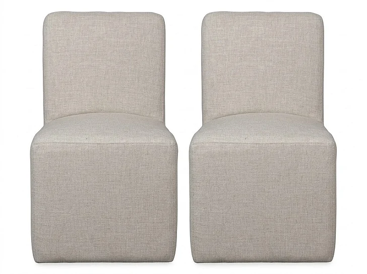 Modus Furniture Liv Fully Upholstered Dining Chair in Natural Light QHTP64A (Set of 2)