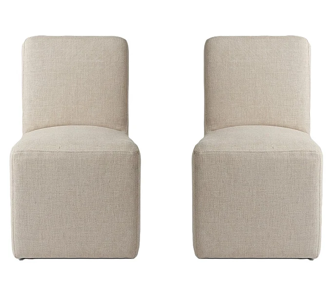 Modus Furniture Liv Fully Upholstered Dining Chair in Brun QHTP64B (Set of 2)