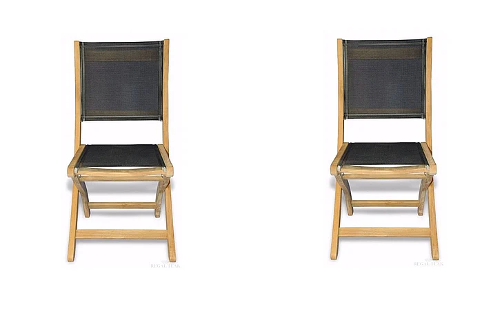 Regal Teak Providence Chair No Arm Batyline Black (Set of 2) RC-028-BK