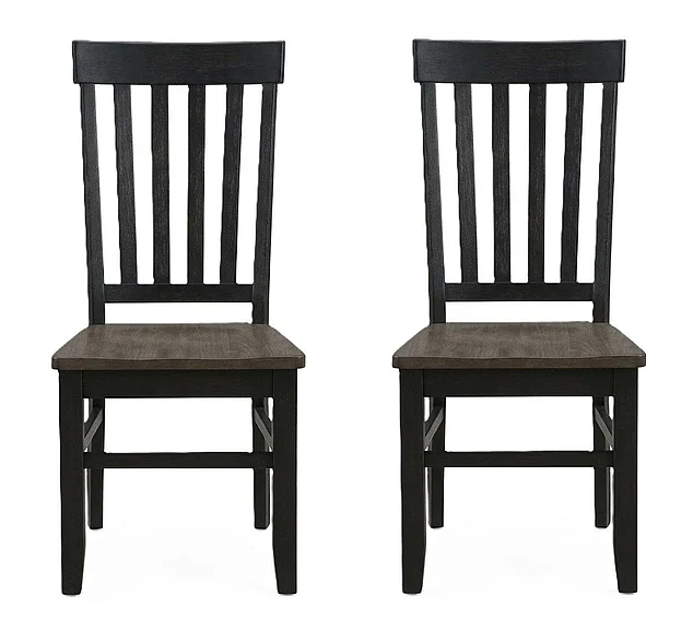 Steve Silver Raven Noir Side Chair in Two Tone Ebony and Driftwood (Set of 2) RN500S