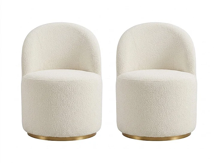 Modus Furniture Zinnia Fully Upholstered Swivel Chair in Dune Chenille RSTP64 (Set of 2)