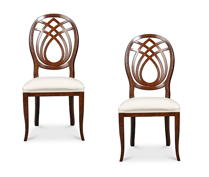 Sarreid Goccia Side Chair in Walnut/Taupe (Set of 2) U165-02TV