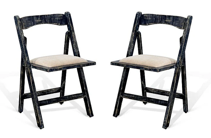 Sunny Designs Folding Dining Chair (Set of 2) in Black Sand 1420BS