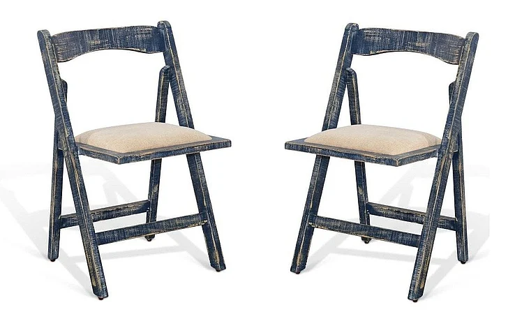 Sunny Designs Folding Dining Chair (Set of 2) in Ocean Blue 1420OB
