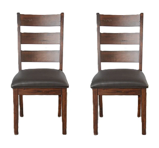 Sunny Designs Tuscany Ladderback Chair, NEW-Cushion Seat (Set of 2) in Vintage Mocha 1508VM-C2